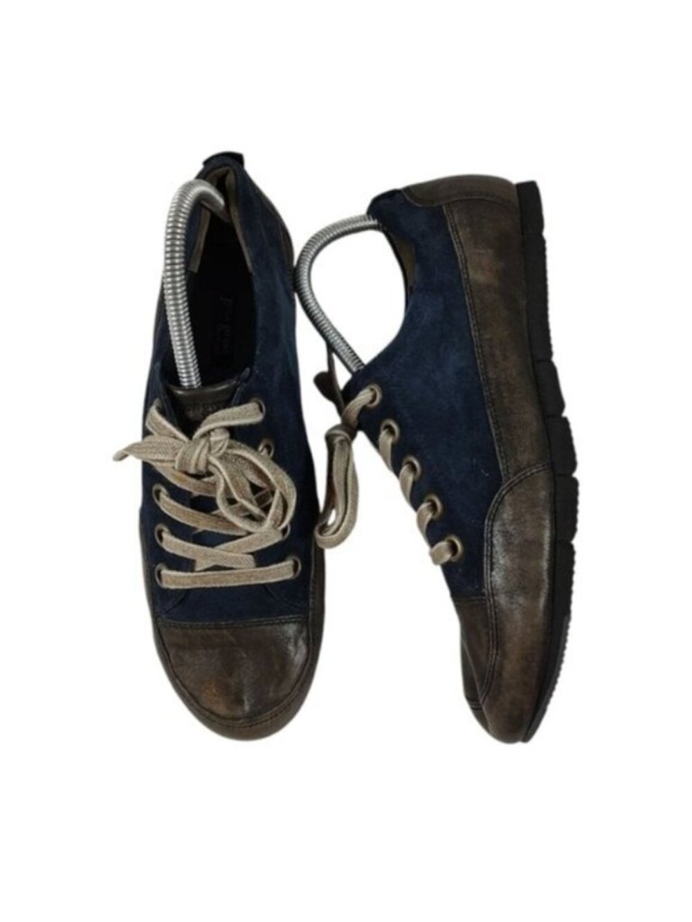 Paul Green Blue Suede Tilly Cap Toe Sneakers UK 6 US 8.5